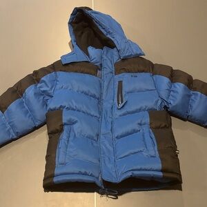 Blue and Black Kids Puffer Jacket